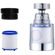 水龍頭過濾器 淨水器 360度旋轉 洗手台過濾器 PP棉過濾器, 1個, 替換濾心棉(含礦物石球)