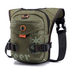 바르고 남성 바이크 싸이클 체스트 허벅지 숄더 레그 미니 크로스백, 다크그린, 1개