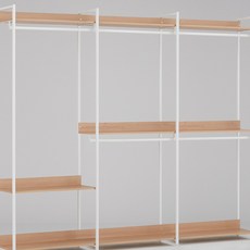 동서가구 팬타 포스코 스틸 시스템 드레스룸_2400 5단 행거 4colors DF643473, 오크
