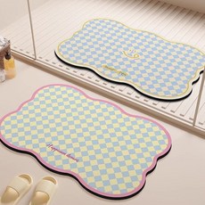 [1+1] 물결 규조토 발매트, 퍼플, 옐로우