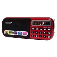 킹스타 효도라디오 B-898E 듣고 또 듣는 인기가요1007곡 세트 전용충전기 포함, 레드, B898e + 인기가요1007곡