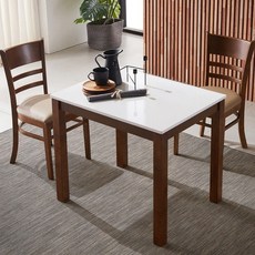 동서가구 모던 하이그로시 2인용 식탁 테이블+의자 2개 세트 카카오 DF632634