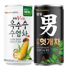 [광동직영] 옥수수수염차 180ml 30캔 + 헛개차 캔 180ml 30캔, (광동 직영) 옥수수수염차 180ml 30캔 + 진한, 60개