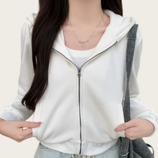 Makone 여성 가을 겨울 후드 집업 맨투맨 기모 숏 자켓