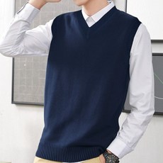 텐클로 빅사이즈(85-130까지) 남여공용 브이넥 니트 조끼 스웨트 베스트 TC-410