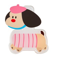 모미엘 아크릴 강아지 변기커버 손잡이, 핑크모자 강아지