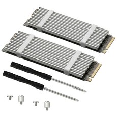 M.2 SSD 방열판 NVME 히트싱크 히트파이프 기본형 P201, 블랙, 2개, M2HP201BK