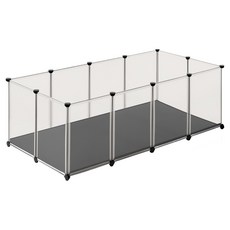SONGMICS 반려동물 울타리 조립식 튼튼한 안전한 실내용 울타리 펜스, 1개, 투명 1개, 투명