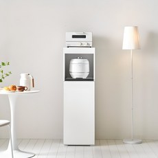 원피엘가구 전자렌지 밥솥 수납장 슬라이딩 선반 주방400, 화이트, 화이트, 1단