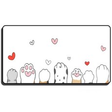 귀여운 고양이 XXL 대형 마우스패드 900x400x3mm 고해상도 인쇄 미끄럼 방지, 07, 1개