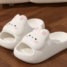 파티굿즈 볼록토끼 EVA 층간소음 미끄럼방지 발편한 경량 실내화, 1개, 화이트