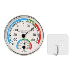 도나토르 배터리가 필요없는 아날로그 온습도계 실내+접착식후크, 화이트+후크걸이, 1세트