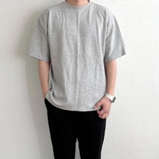 ESU 남녀공용 두꺼운 루즈핏 빅 오버핏 사이즈 반팔 티셔츠 overfit