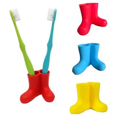 1+1+1 블체 장화모양 칫솔꽂이 거치대 위생적인 칫솔 걸이 욕실 인테리어 소품, 1세트, 옐로우 레드 스카이