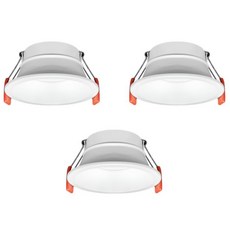 JG라이팅 (정품) 고급형 4인치 글레어 움푹 다운라이트 매립조명 10W 6500K 주광색 매립조명 매입등 원형매립등 원형등, 3개