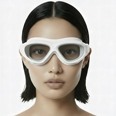 귀마개 일체형 자국없는 광각 와이드뷰 수경, 1개, 화이트