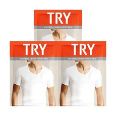 TRY 남자 반팔 런닝 순면 3매세트 반팔티 빅사이즈 메리야스