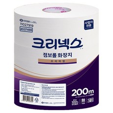 천연펄프 엠보싱 유한킴벌리 크리넥스 점보롤 200m 2겹 12롤 4537466, 1개, 12개
