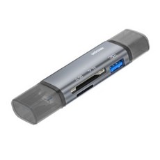 유니콘 OTG 멀티카드리더기 A타입 C타입 8핀 USB3.1포트지원 XC-3000M, 1개, 메탈