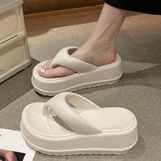 커스터스 7cm 통굽 슬리퍼 쪼리 슬리퍼 키높이 경량 플립플랍