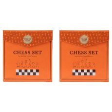 Kikilo 키킬로 어린이 고급 자석 휴대용 여행용 체스판 세트, 2개, Orange