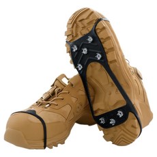 프리파워 도시형아이젠 등산용아이젠! 99.9% 완벽 미끄럼방지 최강 밀착력 아이젠으로 안전한 발걸음! 쉽고 빠른 탈착 눈길 산책이나 어르신 보행 최적8p 2개, 블랙