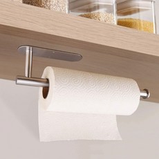 윤코 키친타올 홀더 접착 스테인리스 걸이대, 은색, 1개