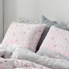 국산 리빙캐슬 플루이 5mm착번아웃 극세사 베개커버