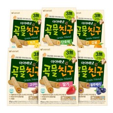 아이배냇 곡물친구 6종, 고구마1+딸기1+치즈1+블루베리1+단호박1+감귤1, 40g, 1세트