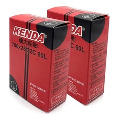 켄다 탑모아 700X28C (25~32C 호환) 자전거 튜브 프레스타 벨브 60mm, 2개