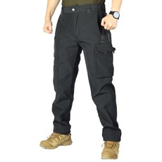 히트세븐 기모 스판 아웃도어 작업복바지 오토바이바지 공구 멀티포켓 가을 겨울 방한바지 두꺼운 남자바지 전술바지 빅사이즈 BSDIX1, 그레이