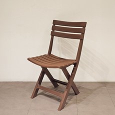 튼튼한 야외 테라스 카페 접이식 의자 정원 플라스틱 아이비 폴딩 체어, 브라운, 1개