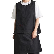 투웨이 베스트 방수 앞치마 조끼 롱 분리형, 1개, 블랙