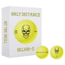 [ Ver.2026 ] 골프빌런 BILLAIN-S Yellow 투어용 2피스 골프공 3피스같은 타구감과 비거리 추천 기업용 선물용, 노랑, 1세트, 12개입