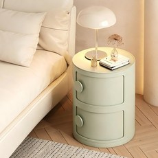 럭셔리 펀칭 디자인 감성 침대옆 테이블 라운드 고급감 선반 침대장 협탁, 1개, 그린 2C