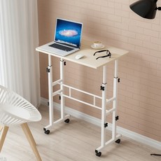 스탠딩책상 이동식 높이조절 접이식 학생용 사무용 컴퓨터 공부 노트북 테이블 서서 쓰는 책상, 라이트브라운