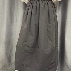 ZAJA 여성 겨울 패딩 누빔 A라인 롱 스커트 하이웨스트 밴딩 플리츠 치마