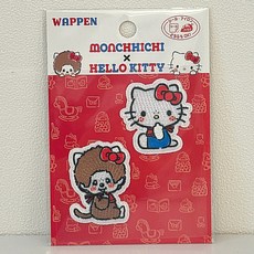 일본정품 몬치치 헬로키티 콜라보 와펜