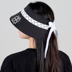 까스텔바작 얼루어 리본 바이저 여성 골프모자 BWEW-GC503, 블랙, 1개 블랙, 1개