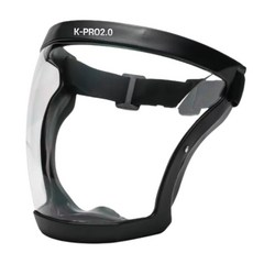 페이스쉴드 더존 안면보호 마스크 [[비산방지]] 투명고글(KL-221031), 블랙+투명, 1개