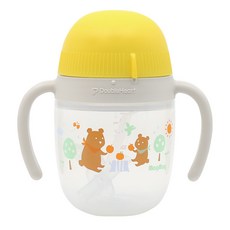 DoubleHeart Coron吸管莫哭杯 200ml, 黃色, 1個