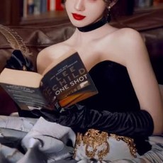 하이유니 클래식 햅번 블랙 벨벳 셀프 웨딩 스냅 롱 장갑