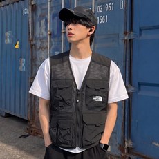 노스페이스 VT 익스플로링 SS 제닐 베스트 메쉬 조끼 낚시 등산 + 베이직 크루 삭스