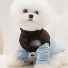 럽댕댕 겨울용 반려견 패딩 강아지 방한 점퍼 강아지옷 산책할 때 따뜻하게 귀엽고 편한 반려견 점퍼, 1개, 블루