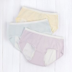 르브니 주니어 슬림 위생팬티 3종세트 면스판 여름 생리 샘방지 방수 속옷