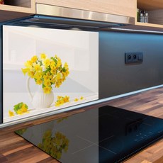 코나 주방아트보드 풍수 재물운 금전운 돈 행운 들어오는 그림 액자 사진 노란꽃병, 1개