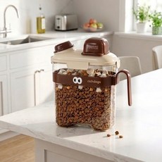 리치독스 사료통 BPA Free 반려동물 다용도 보관통, 1개, 3.6L, 브라운