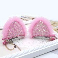 별나라공주 보송보송 레이스 고양이 귀 집게핀 (1쌍) 머리핀 헤어핀