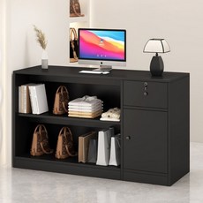 업소용 카운터데스크 프런트 데스크 소형코너 100cm, 블랙