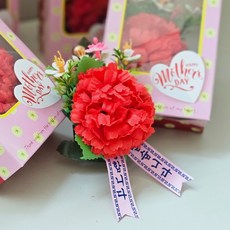 핸디홈 카네이션 코사지 4개 브로치 어버이날 스승의날 조화 꽃